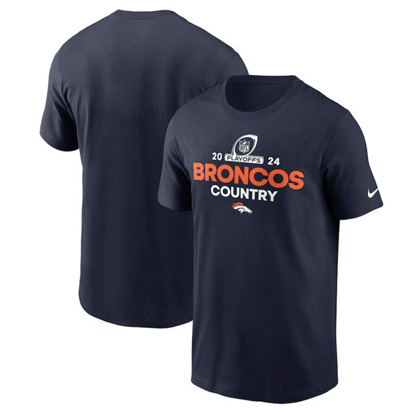 Men's Denver Broncos Navy 2024 Playoffs T-Shirt Men's Denver Broncos Navy 2024 Playoffs T-Shirt